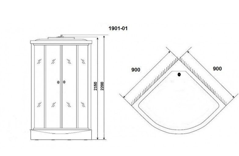 Душевая кабина Niagara NG- 1901-01 90х90