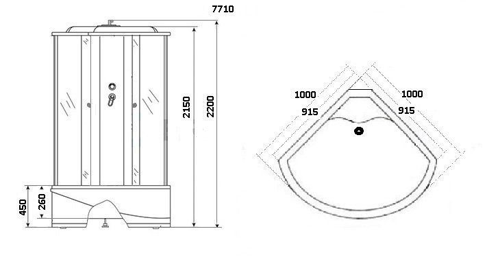 Душевая кабина Niagara Lux NG- 7710W 100х100