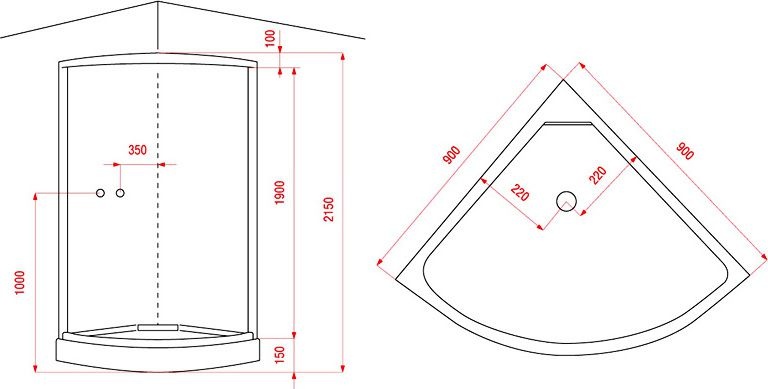 Душевая кабина Arcus AS-102 90х90