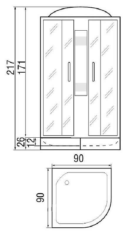 Душевая кабина River Amur 90/26 МТ