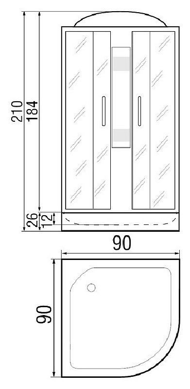 Душевая кабина River Rein 90/26 МТ 90х90