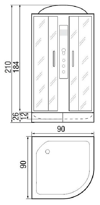 Душевая кабина River Desna 90/26 ТН 90х90