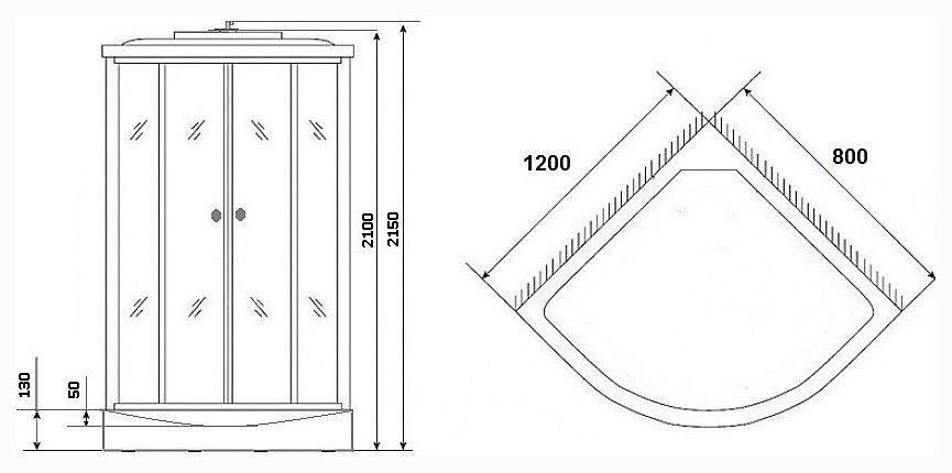 Душевая кабина Niagara NG-3513-14L 120х80