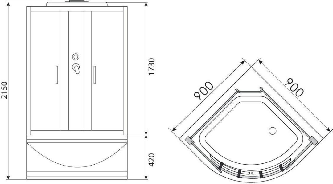 Душевая кабина ER3509TP-C4-RUS_GRAY 90х90