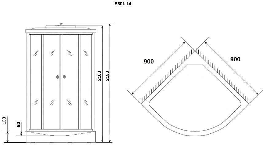 Душевая кабина Niagara NG- 5301-14 90х90