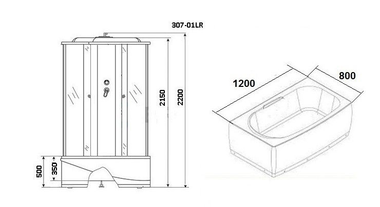 Душевая кабина Niagara NG- 307-01R 120x80
