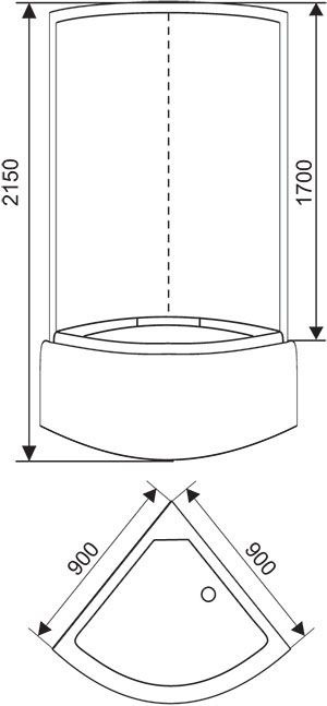 Душевая кабина Arcus S-22G NEW (90x90) тонированное стекло