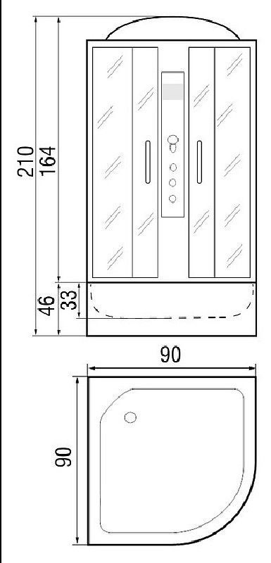 Душевая кабина River Desna 90/46 МТ 90х90