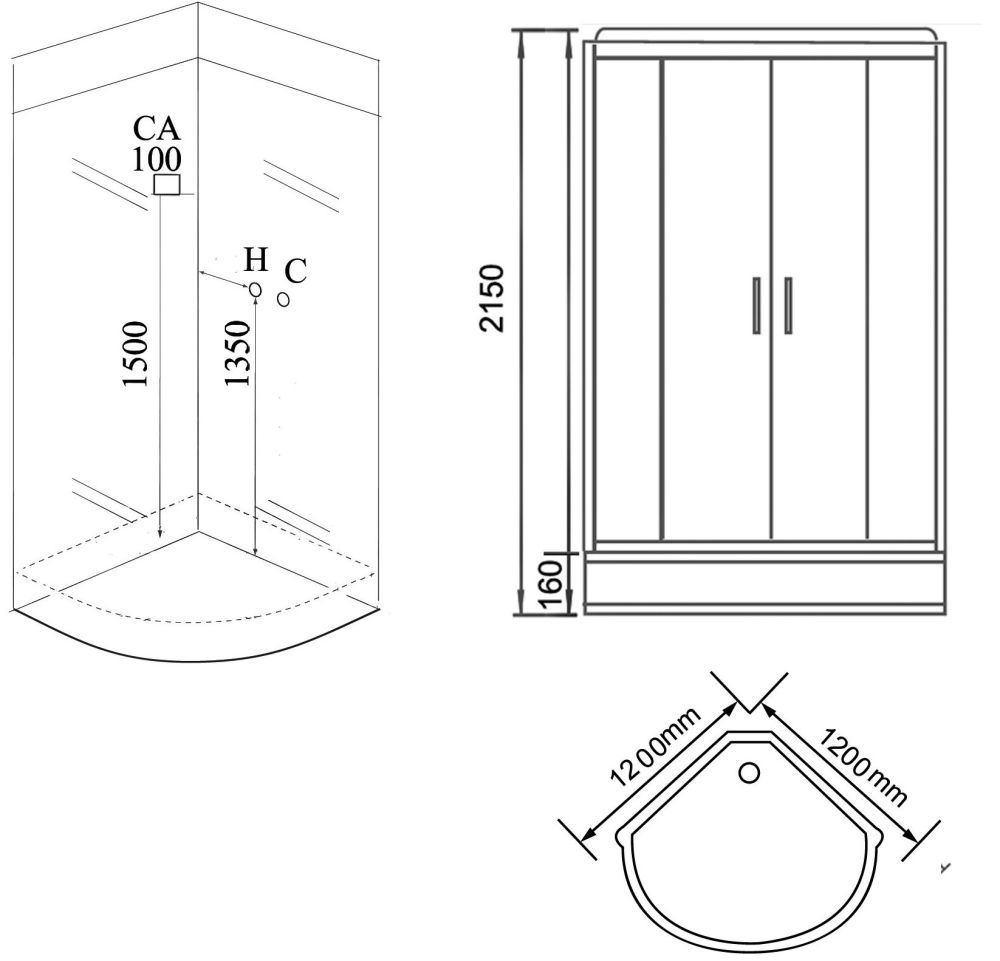 Душевая кабина Grossman GR142 120х120