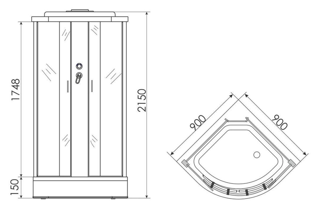 Душевая кабина Erlit ER3509P-C3-RUS 90х90