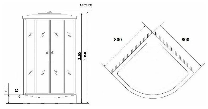 Душевая кабина Niagara NG- 4503-14 80х80
