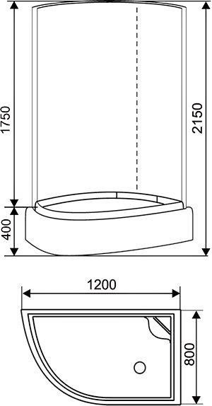 Душевая кабина Arcus Style S-09G R 120x80