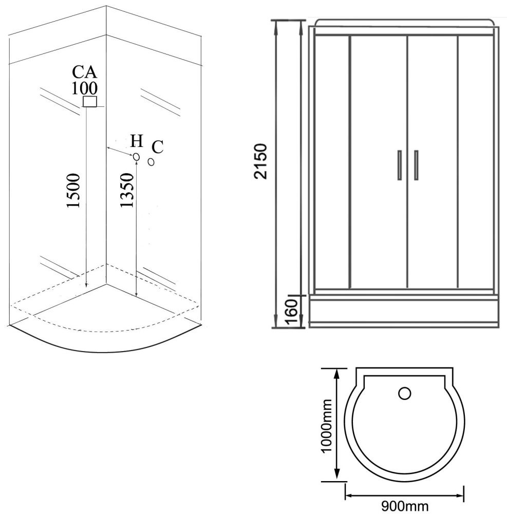 Душевая кабина Grossman GR140 100х90
