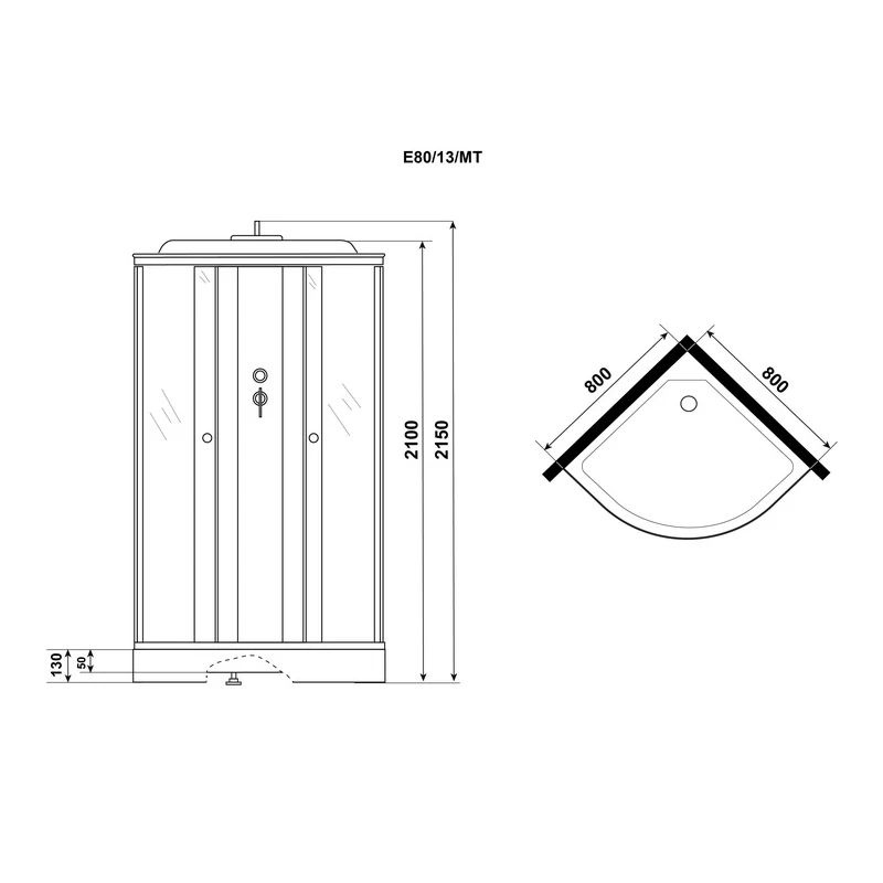 Душевая кабина Niagara Eco E80/13/MT