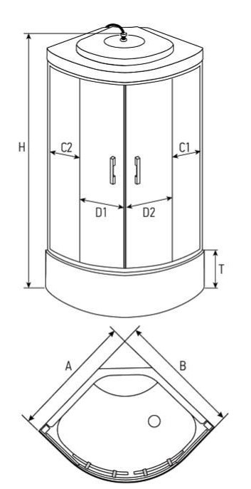 Душевая кабина Erlit ER3508TP-C3-RUS 80х80