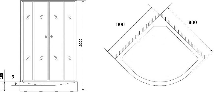 Душевая кабина Niagara NG- 4301-08BK 90х90