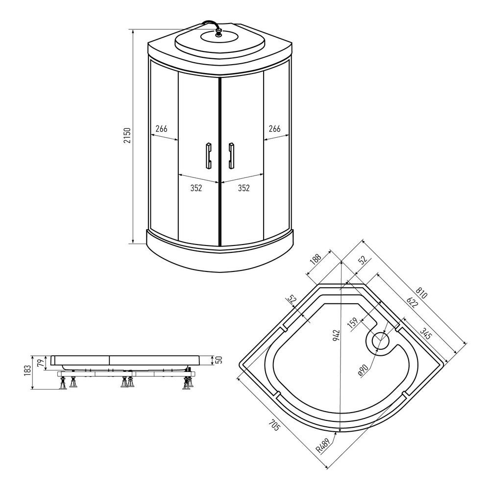 Душевая кабина Erlit ER3508P-C4-RUS 80х80