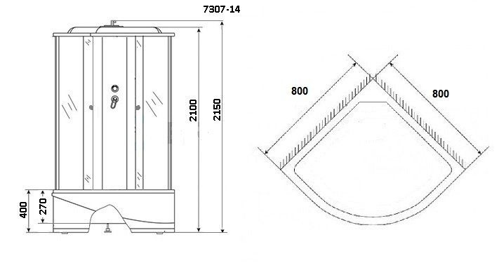 Душевая кабина Niagara Niagara NG- 7507-14BLACK 80х80