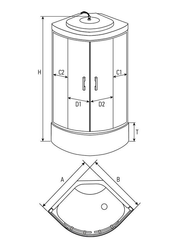 Душевая кабина Erlit ER3509TP-C4-RUS 90х90