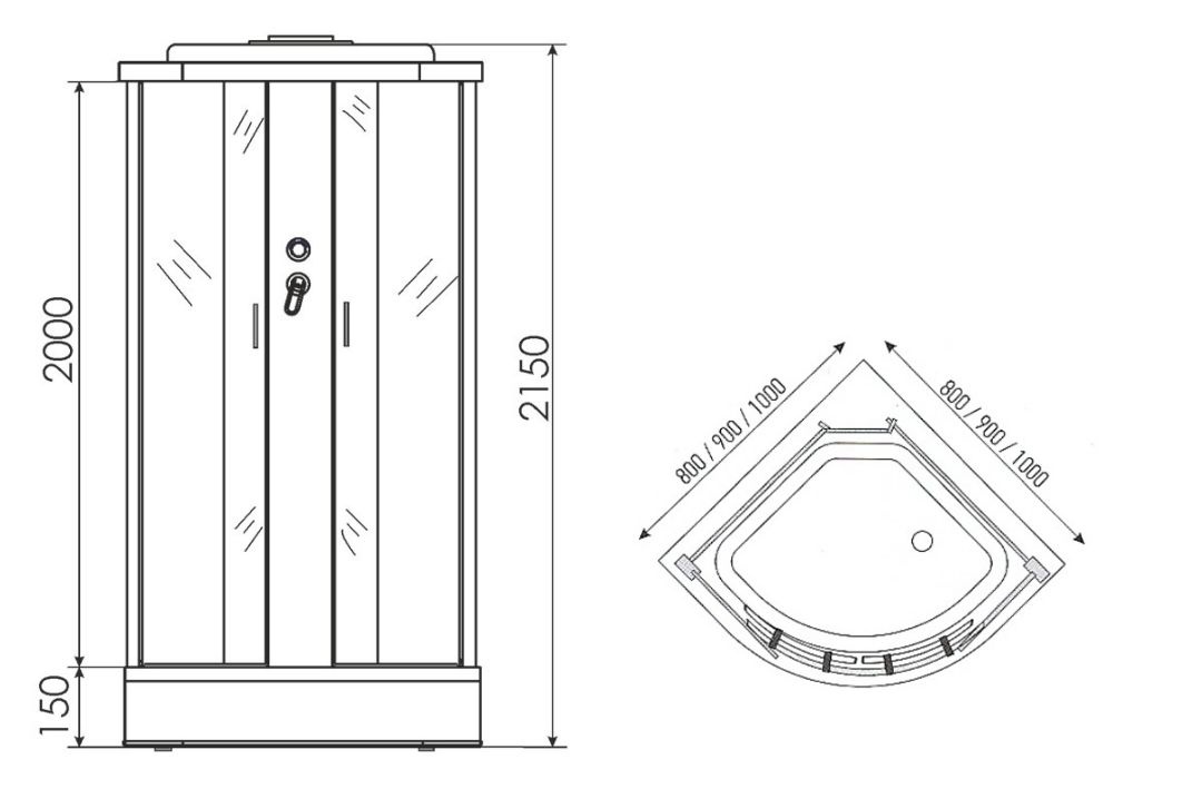 Душевая кабина Erlit ER3510P-C3 100х100