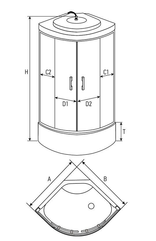 Душевая кабина Erlit ER3508TP-C4-RUS 80х80