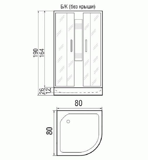 Душевая кабина River Nara Б/К 80/26 МТ 80х80