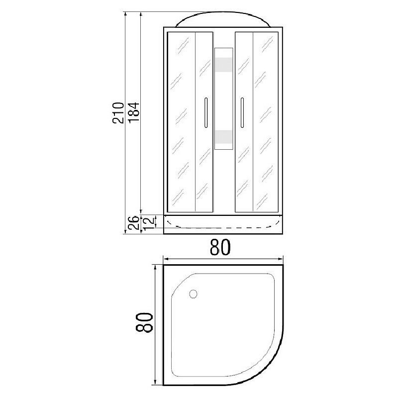 Душевая кабина River Rein 80/26 МТ 80х80