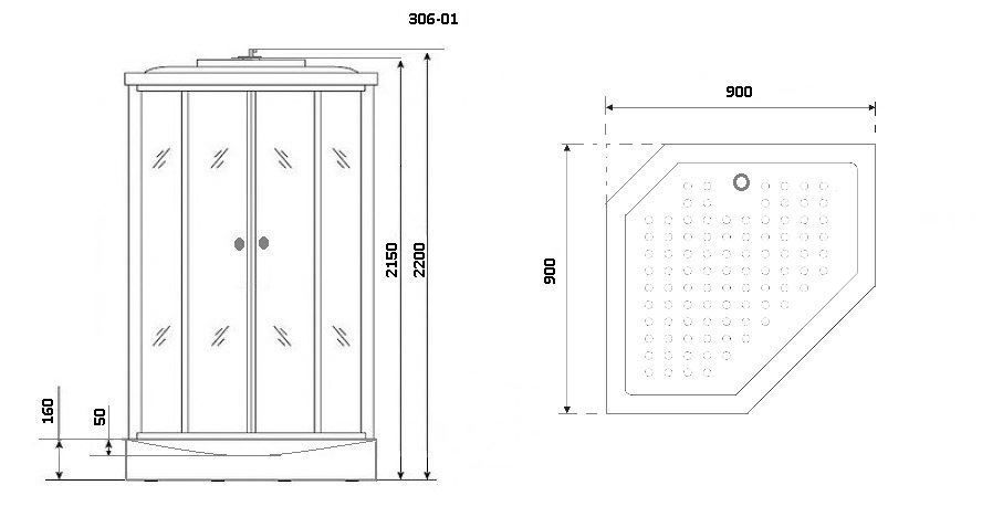 Душевая кабина Niagara NG-306-01 90x90