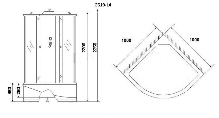 Душевая кабина Niagara NG-3519-14 100х100