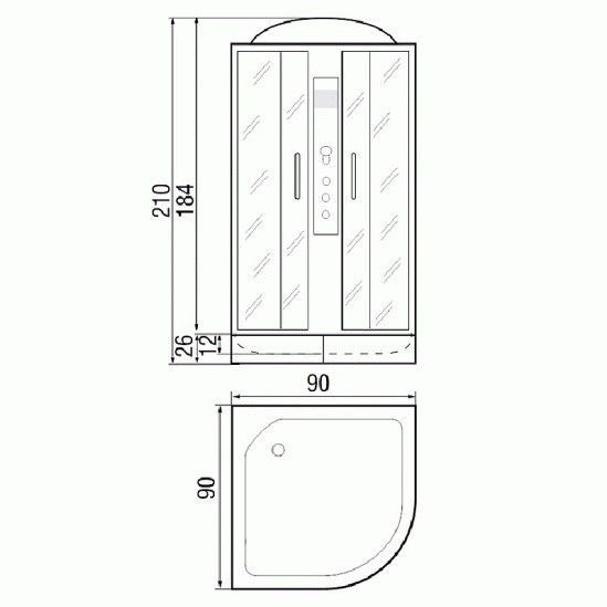 Душевая кабина River Desna 90/26 МТ 90х90